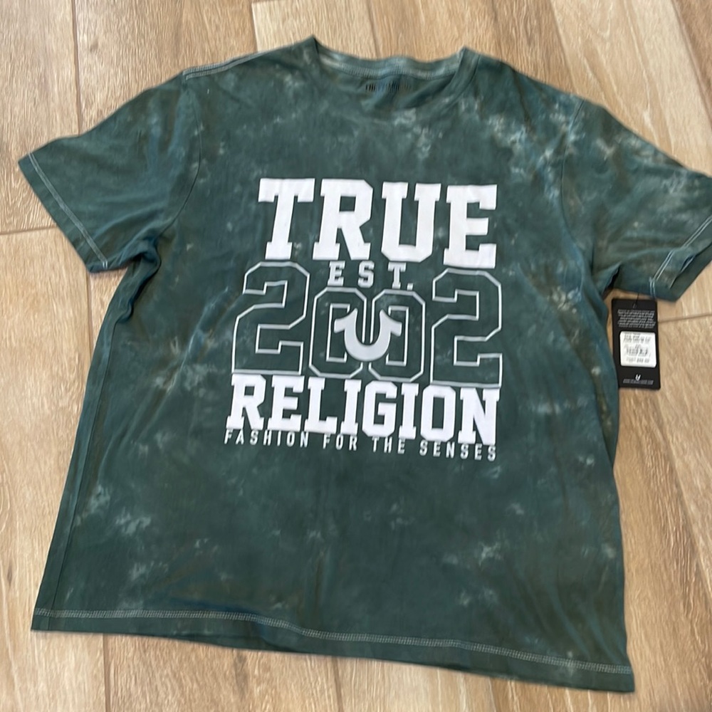 True Religion Tie Dye Flock Logo Tee XXL